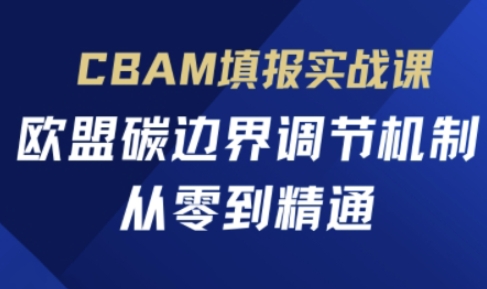 CBAM填报实战课，欧盟碳边界调节机制，从零到精通-千优网创