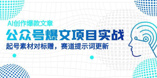 公众号爆文项目实战，AI创作爆款文章，起号素材对标赠(附赛道AI提示词-千优网创