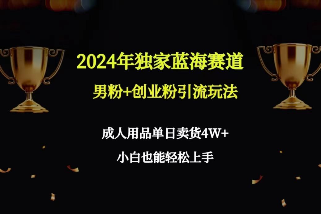 2024年独家蓝海赛道男粉+创业粉引流玩法,成人用品单日卖货4W+保姆教程-千优网创