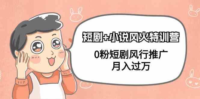 小说+短剧风火特训营，0粉短剧小说风行推广，实现月入过万-千优网创