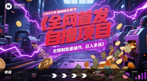 全网首发,2025年最新稳定暴力全自动自撸项目,无限制批量操作,日入多张【揭秘】-千优网创