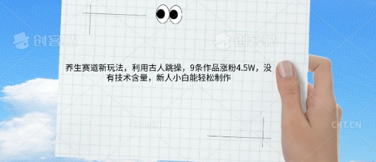 AI养生赛道新玩法，10条作品涨粉5.2W，操作简单，新人小白能轻松制作-千优网创