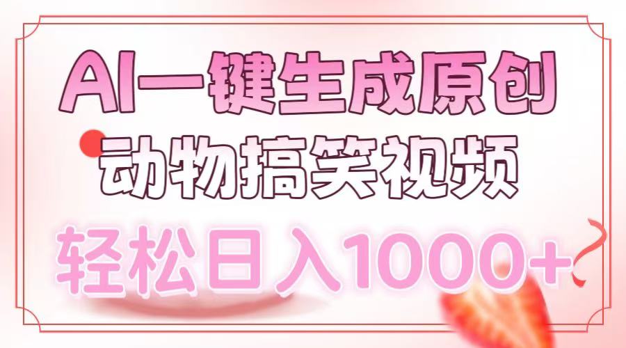 AI一键生成原创动物搞笑视频，轻松日入1000+-千优网创