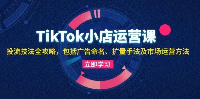 TikTok小店运营课：投流技法全攻略，包括广告命名 扩量手法及市场运营方法-千优网创