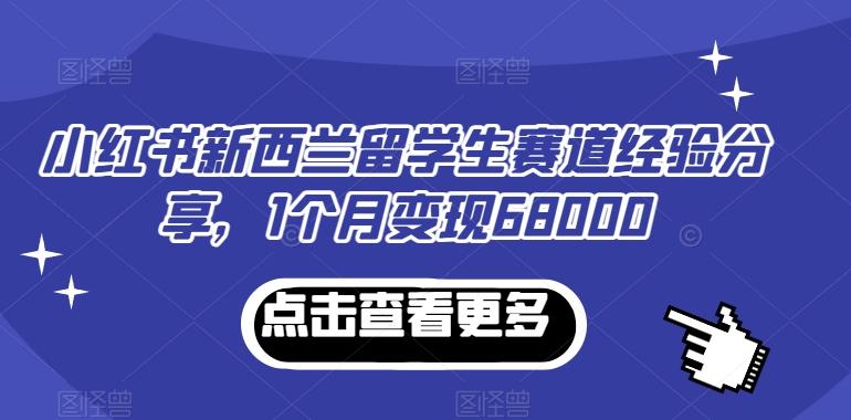 小红书新西兰留学生赛道经验分享,1个月变现68000【揭秘】-千优网创