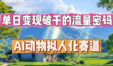 单日变现破k的流量密码，AI动物拟人化赛道-千优网创