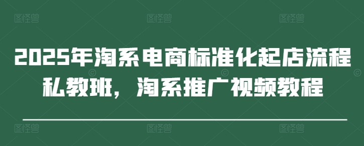 2025年淘系电商标准化起店流程私教班，淘系推广视频教程-千优网创