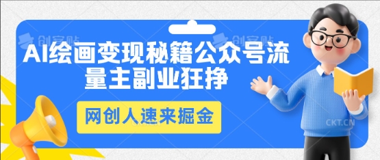 AI绘画变现秘籍:公众号流量主副业狂挣,网创人速来掘金-千优网创