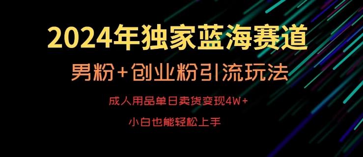 2024年独家蓝海赛道,成人用品单日卖货变现4W+,男粉+创业粉引流玩法,不愁搞不到流量【揭秘】-千优网创