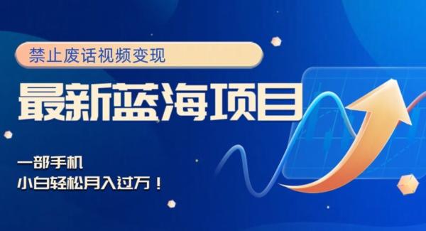 最新蓝海项目，靠禁止废话视频变现，一部手机，小白轻松月入过万！-千优网创