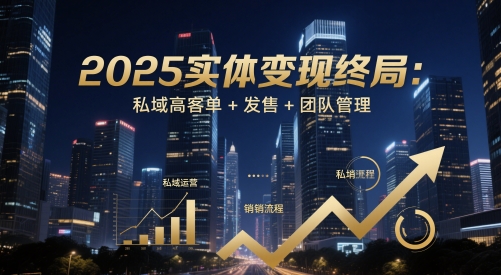 2025实体变现终局:私域高客单+发售+团队管理-千优网创