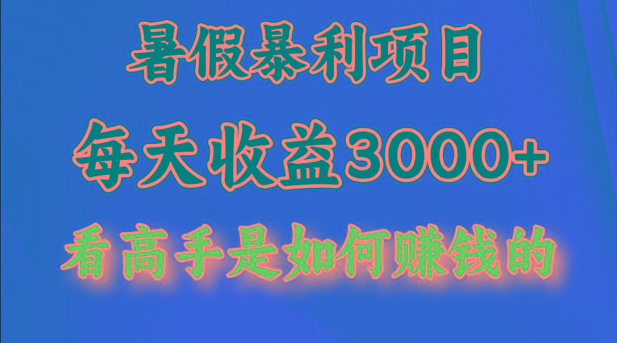 暑假暴力项目 1天收益3000+，视频号，快手，不露脸直播.次日结算-千优网创