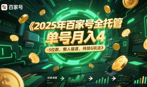 2025年百家号全托管,单号月入4-5位数,懒人福音,纯挂G玩法【揭秘】-千优网创