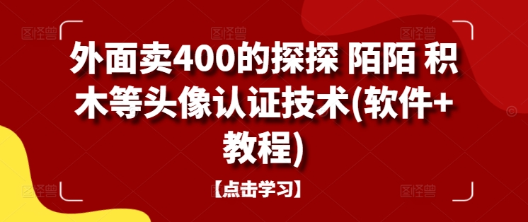 外面卖400的探探 陌陌 积木等头像认证技术(软件+教程)-千优网创