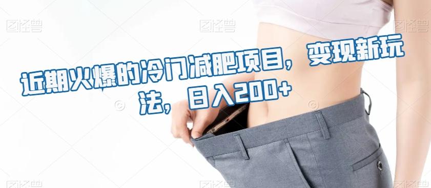 近期火爆的冷门减肥项目,变现新玩法,日入200+-千优网创
