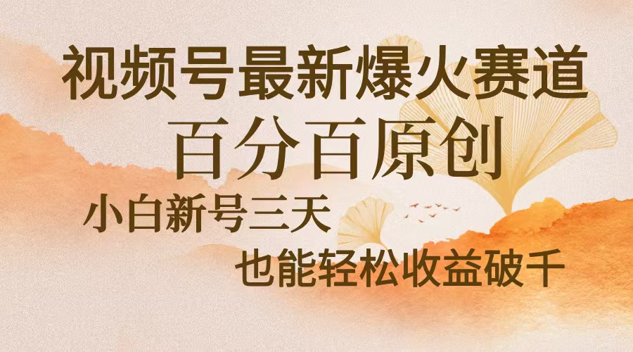 视频号最新爆火赛道，中老年粉深信不疑，百分百原创，新号三天收益轻松...-千优网创
