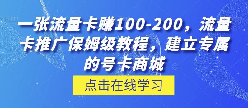 一张流量卡赚100-200,流量卡推广保姆级教程,建立专属的号卡商城-千优网创