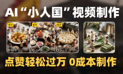 爆款1000W+播放微缩景观迷你小人国AI视频0成本制作全流程教学-千优网创