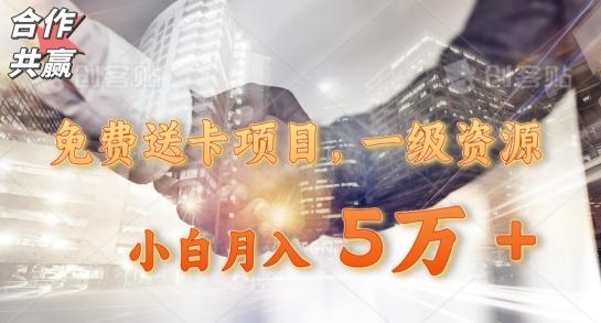 免费送卡项目,一级资源,小白月入5万+-千优网创