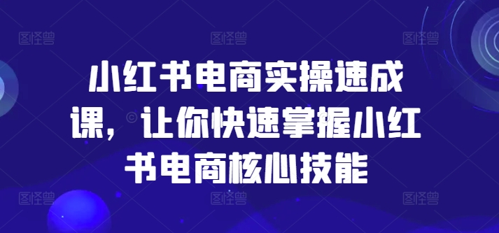 小红书电商实操速成课,让你快速掌握小红书电商核心技能-千优网创