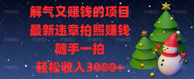 解气又挣钱的项目，最新违章拍照挣钱，随手一拍，轻松收入数张【揭秘】-千优网创