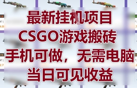 最新挂G项目，CSGO游戏搬砖，手机可做，无需电脑，当日见收益【揭秘】-千优网创